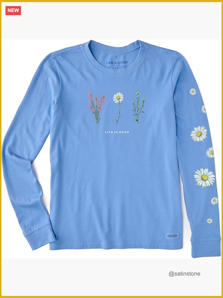 Long Sleeve Cotton Graphic Tee Shirt, Crusher Soft Tee